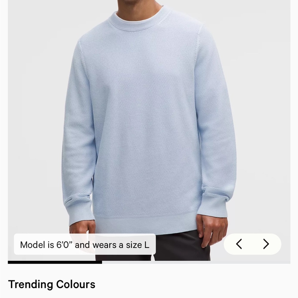 lululemon athletica Men’s Crewneck Sweater - Light Blue
